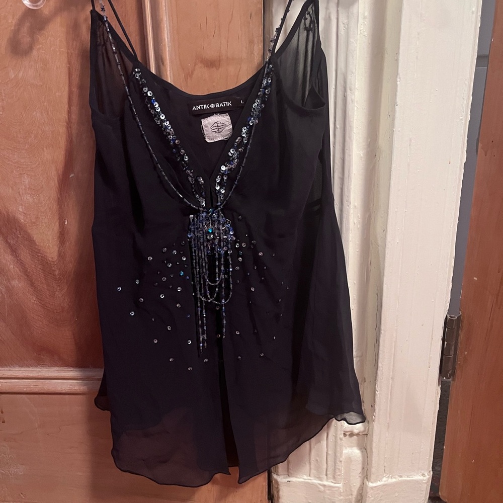 Antik Batik Black Beaded Camisole